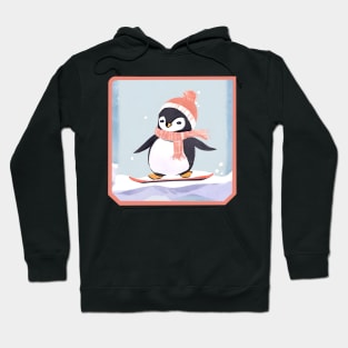 Penguin on snowboard Hoodie